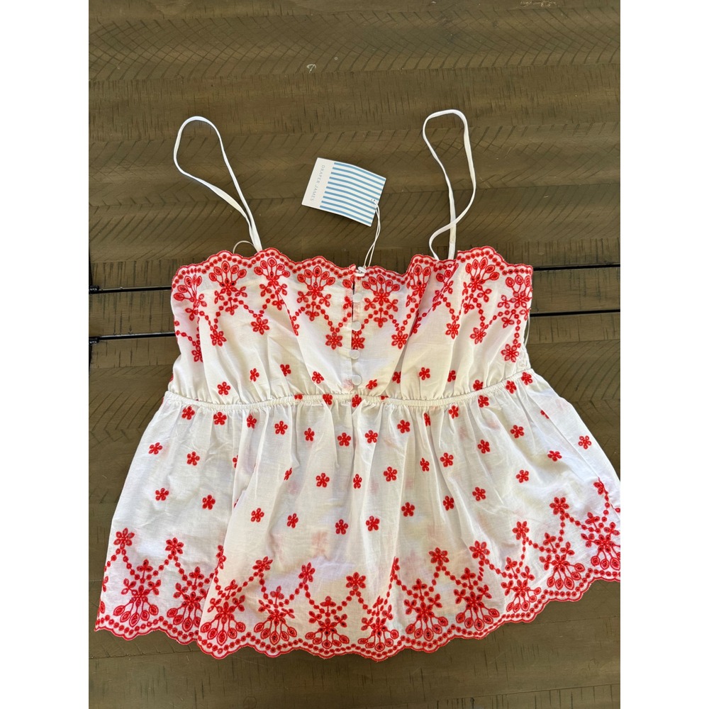 Draper James red/orange Eyelet Embroidered Cotton Camisole Peplum Large
NWT